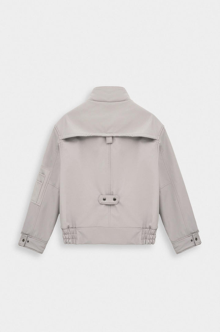 Giesto Veste technique grise à col montant et doublure polaire - Gris