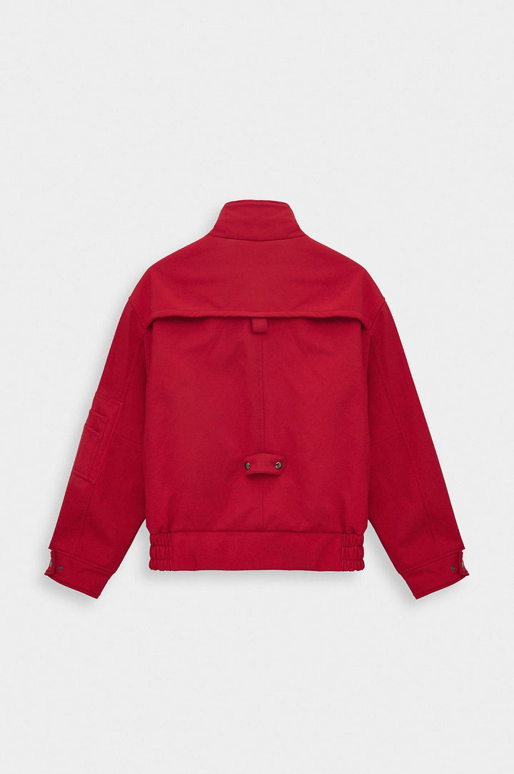 Giesto Veste technique rouge à col montant et intérieur polaire - Rouge