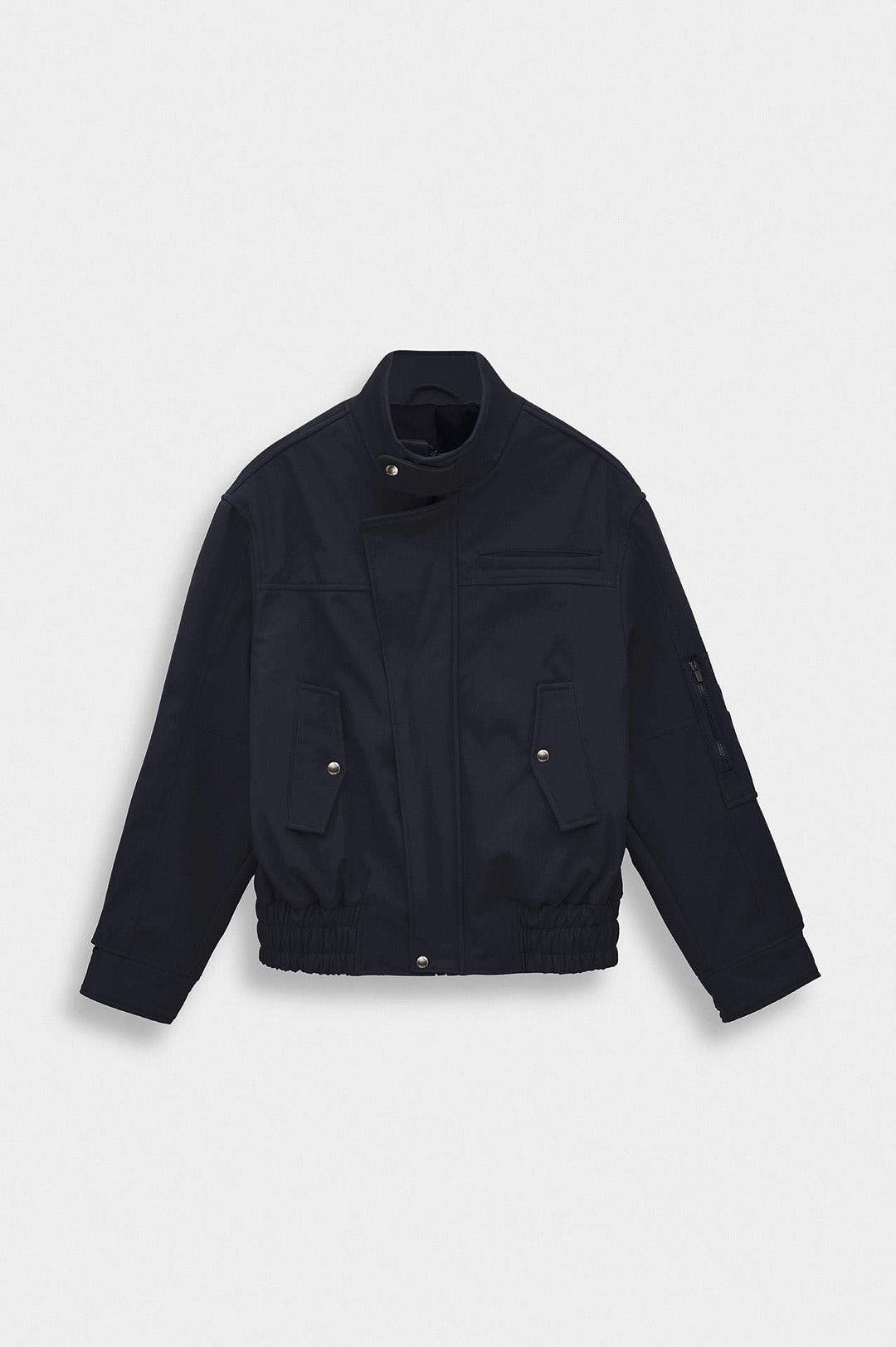 Giesto Veste technique bleu marine à col montant et intérieur polaire - Bleu marine