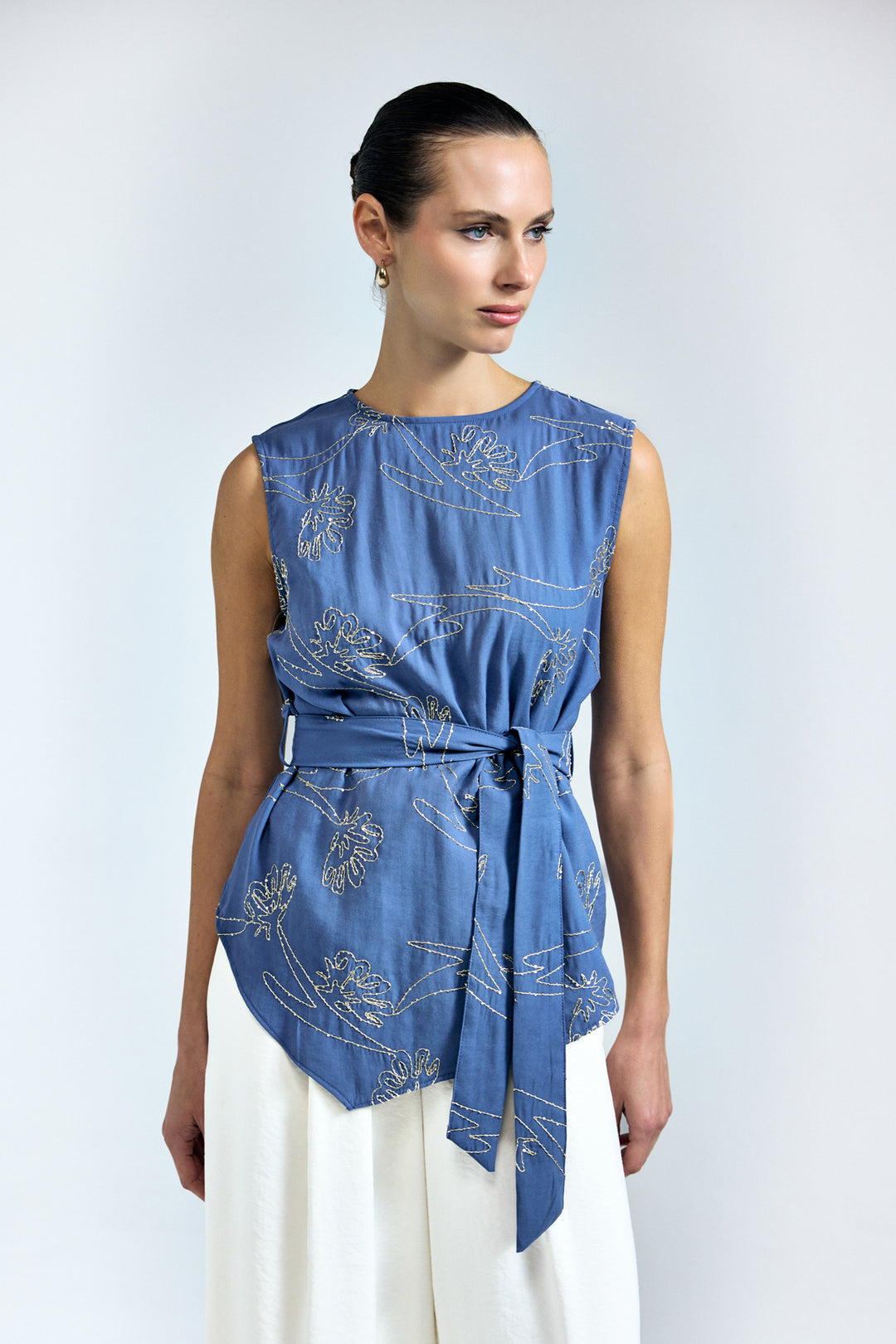 Sateen Blouse Dina - Indigo