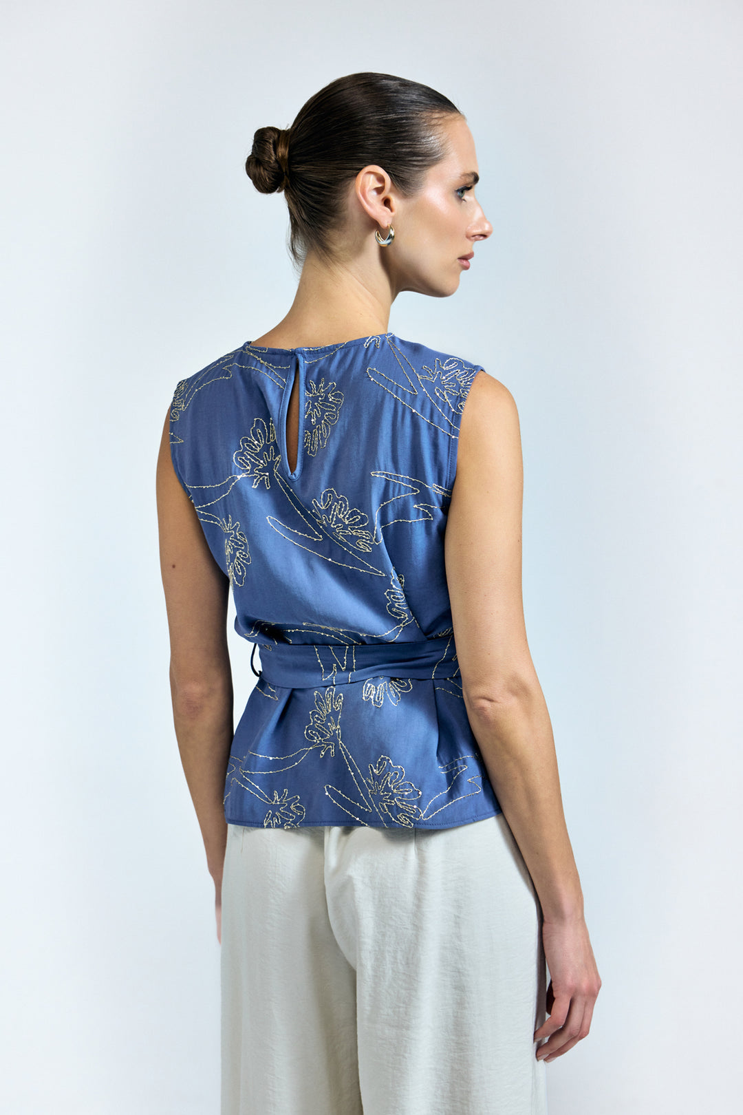 Sateen Blouse Dina - Indigo