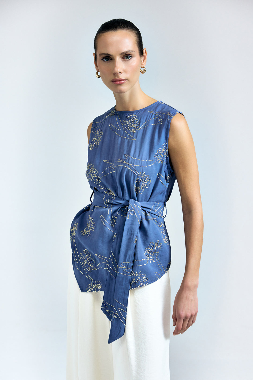 Sateen Blouse Dina - Indigo