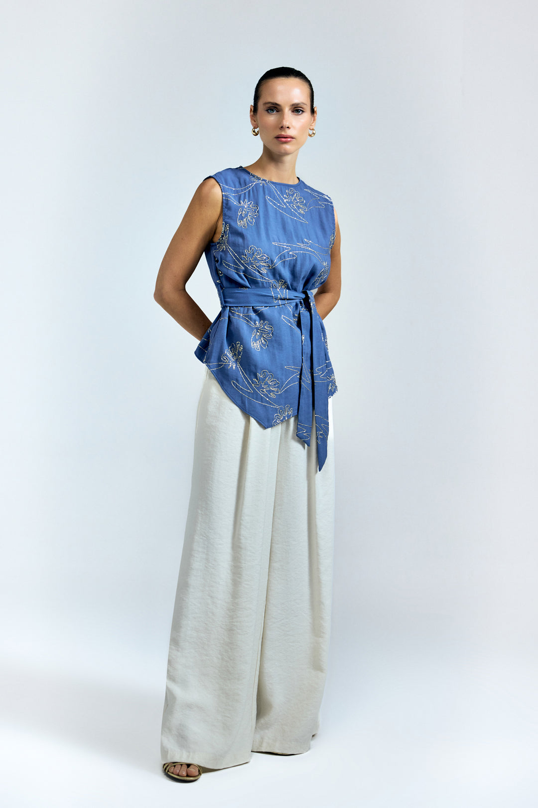 Sateen Blouse Dina - Indigo