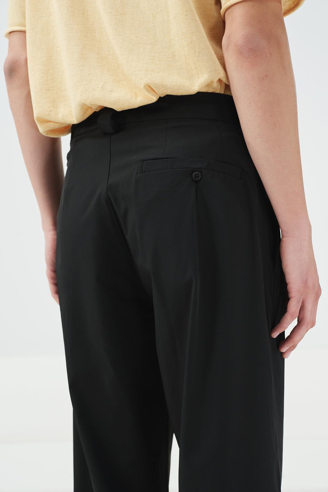 Giesto Pantalon noir à double pli avec boutons extérieurs - Noir
