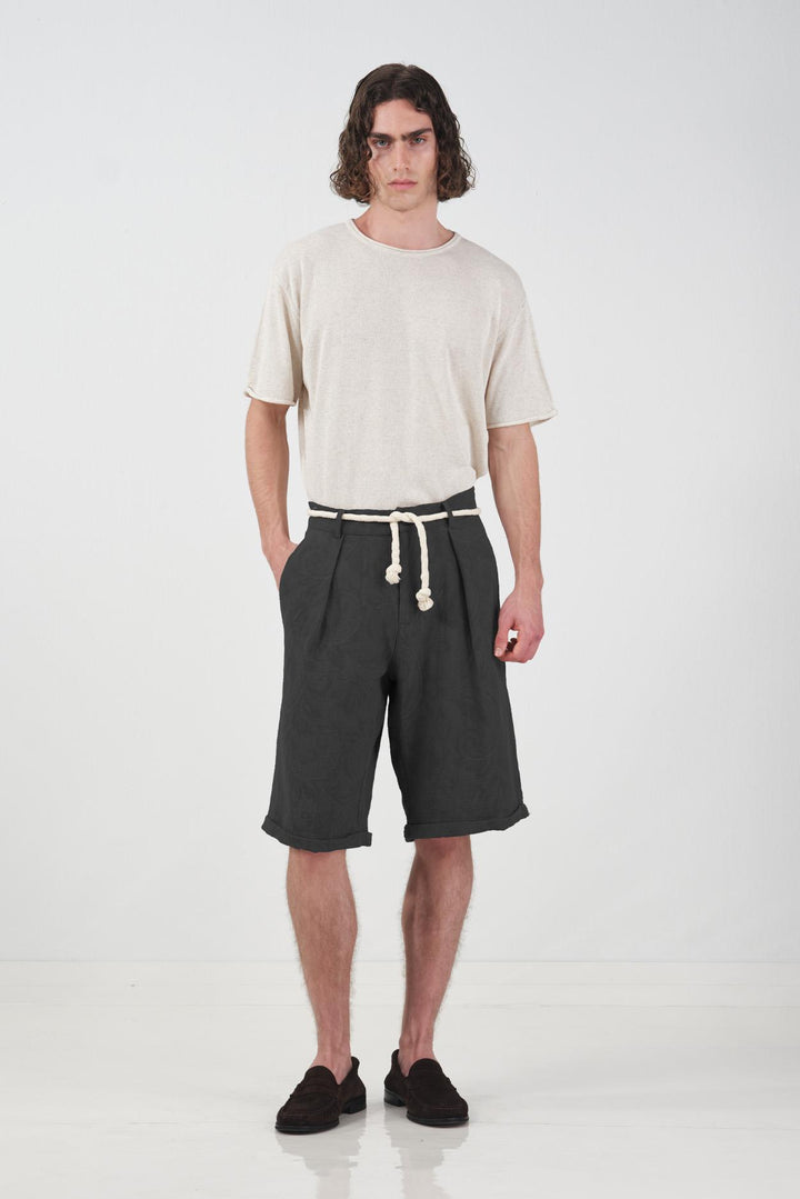 Giesto Short en muslin texturé anthracite - Anthracite