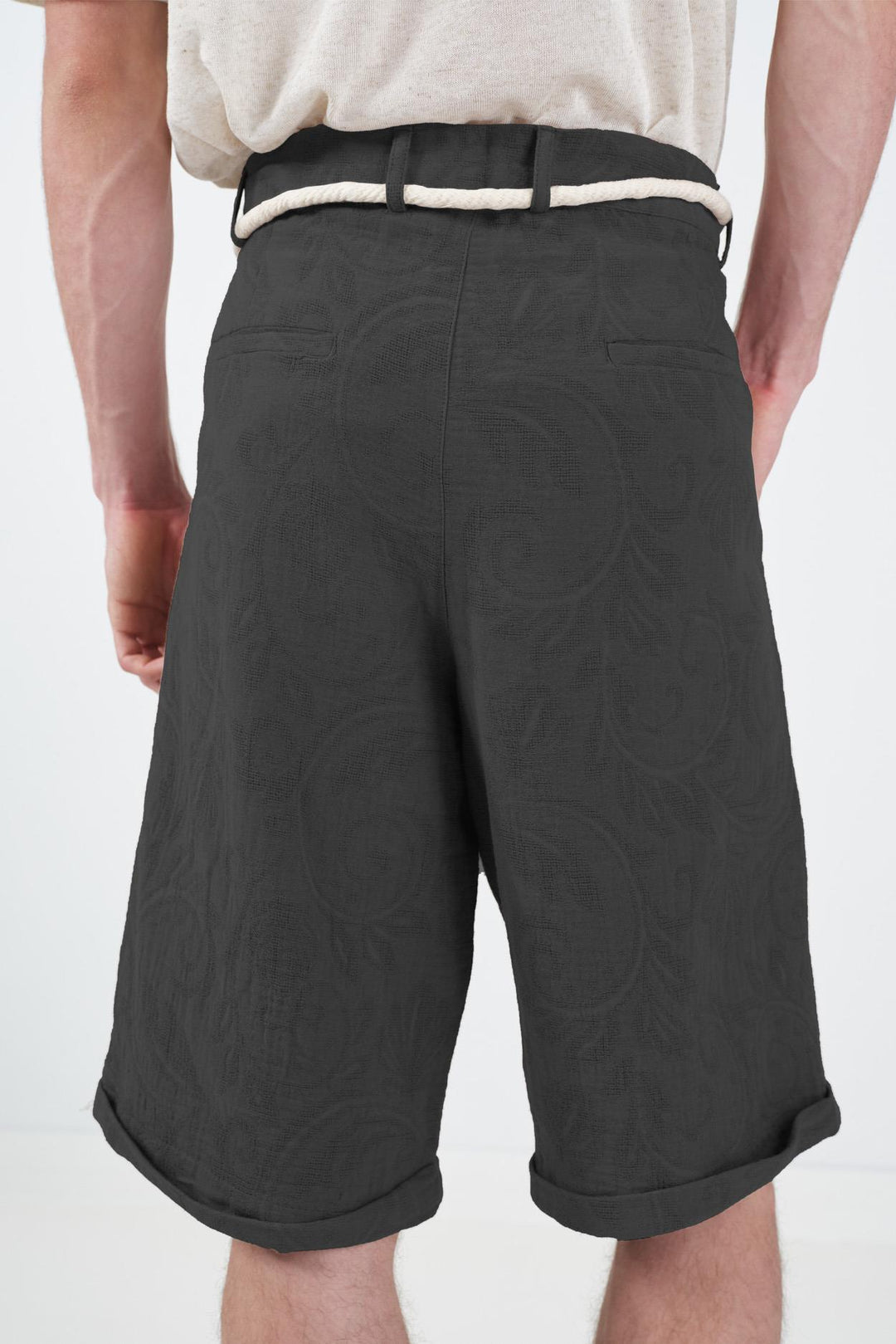 Giesto Short en muslin texturé anthracite - Anthracite