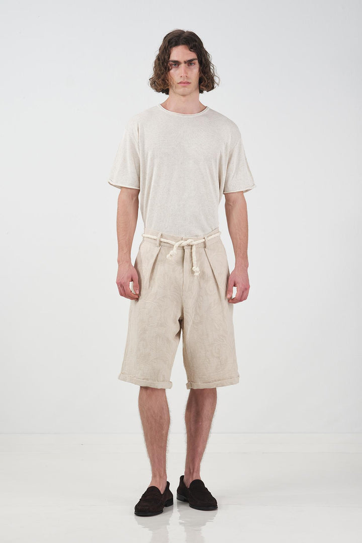 Giesto Short en muslin texturé beige - Beige