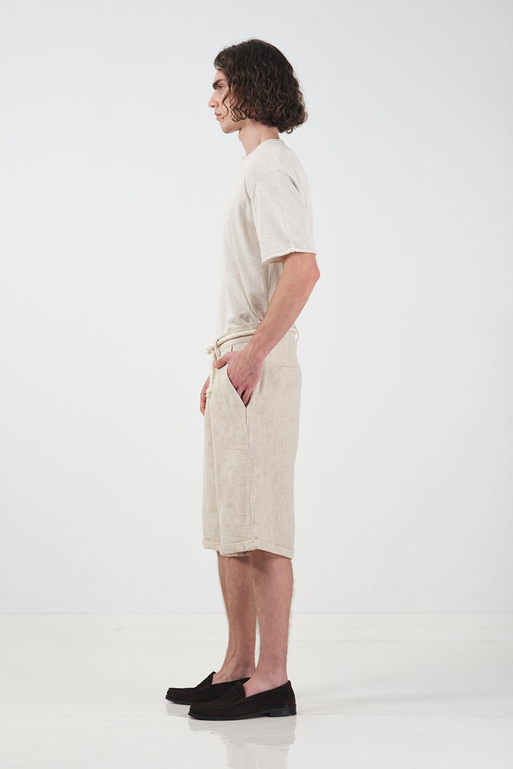 Giesto Short en muslin texturé beige - Beige