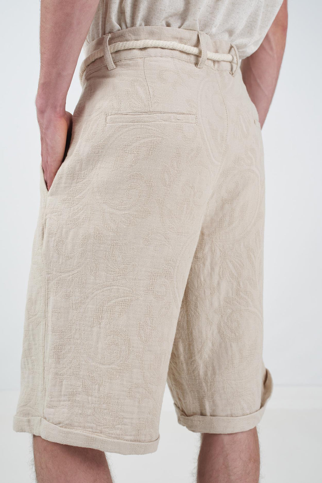 Giesto Short en muslin texturé beige - Beige