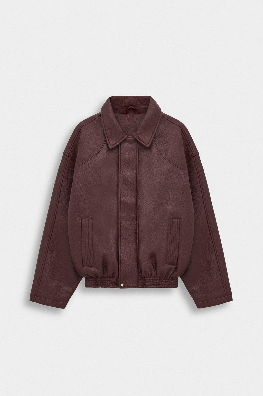 Giesto Veste en cuir bordeaux texturée - Bordeaux