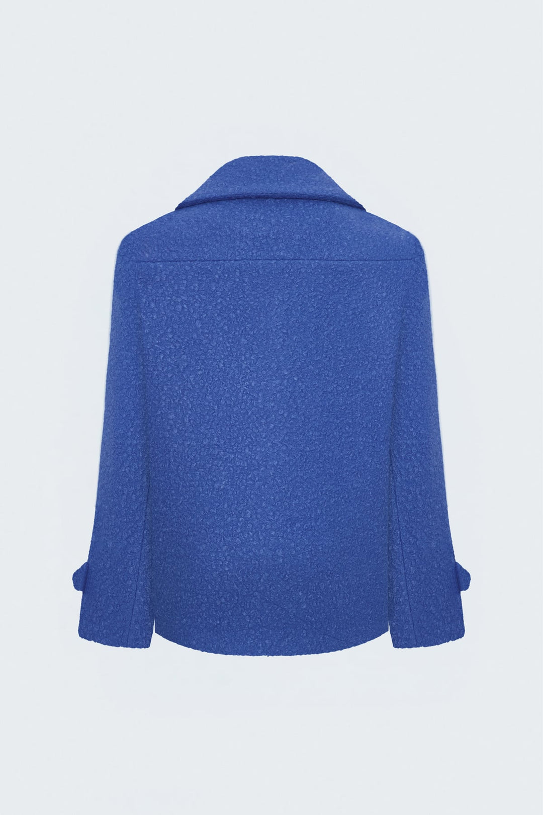 Sateen Veste courte en bouclette texturée - Bleu