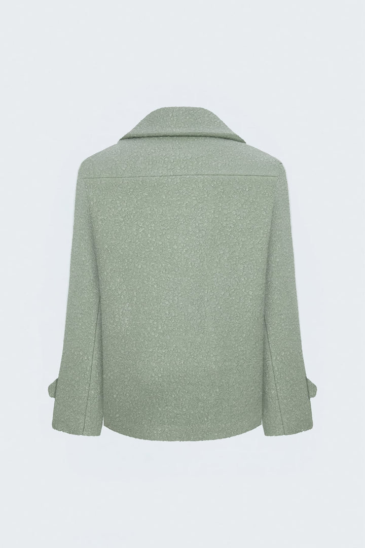 Sateen Veste courte en bouclette texturée - Menthe