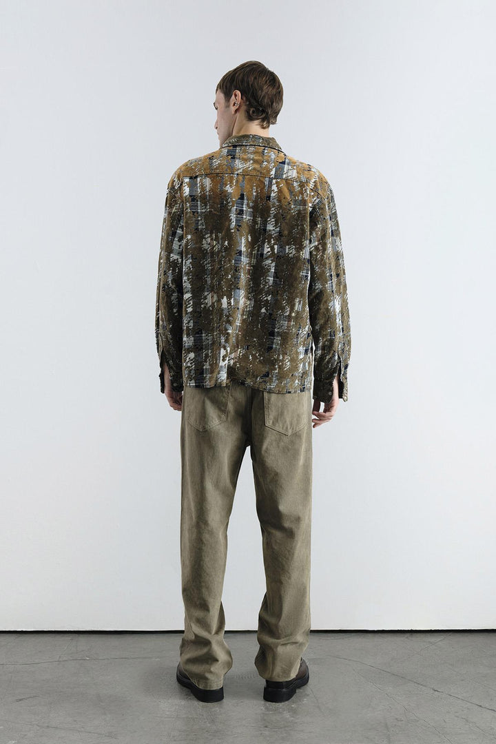 Giesto Chemise en écossais marron texturé - Marron