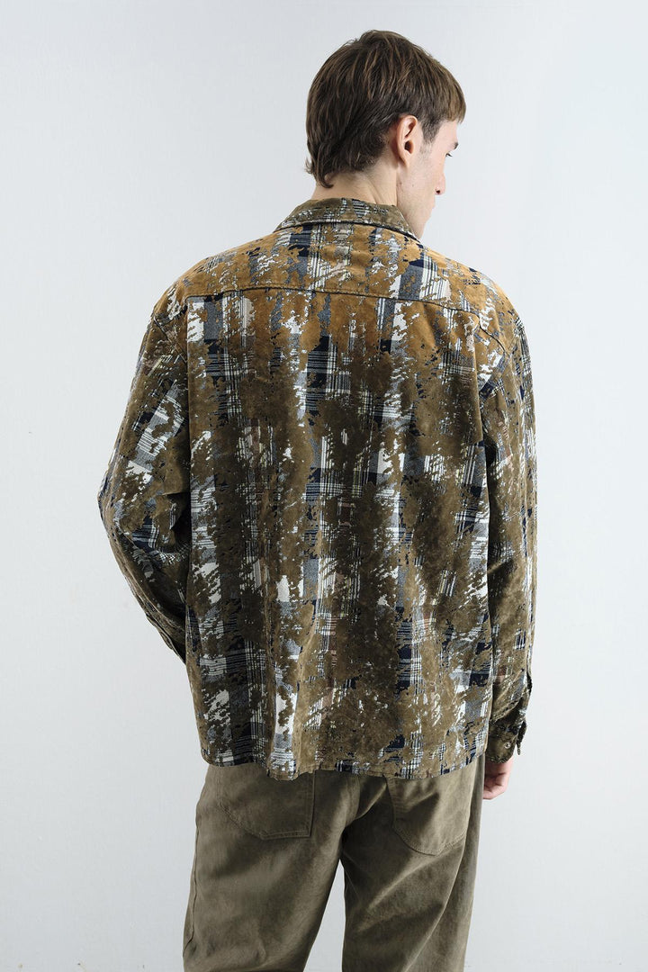 Giesto Chemise en écossais marron texturé - Marron