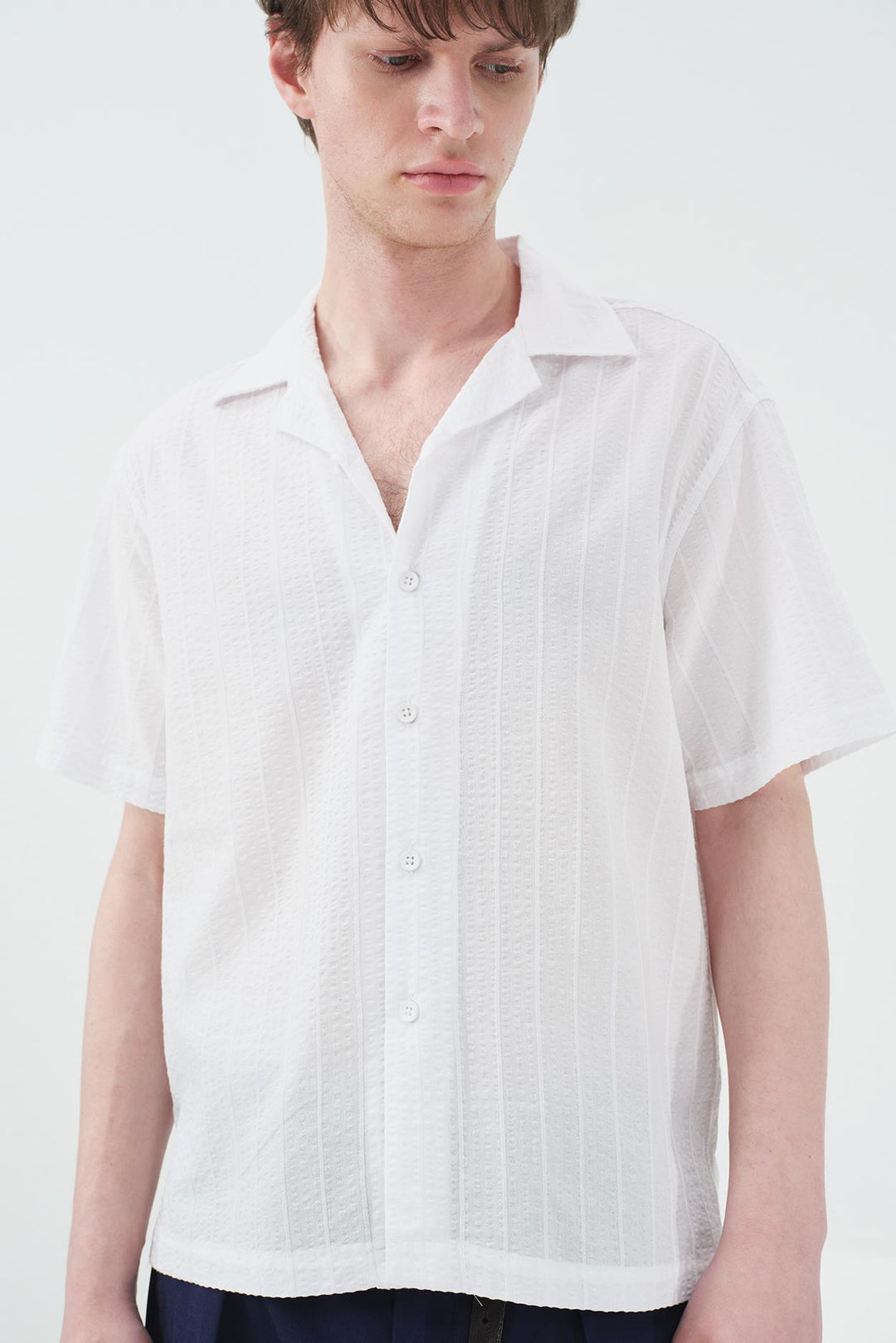Giesto Chemise blanche en gofre texturé - Blanc