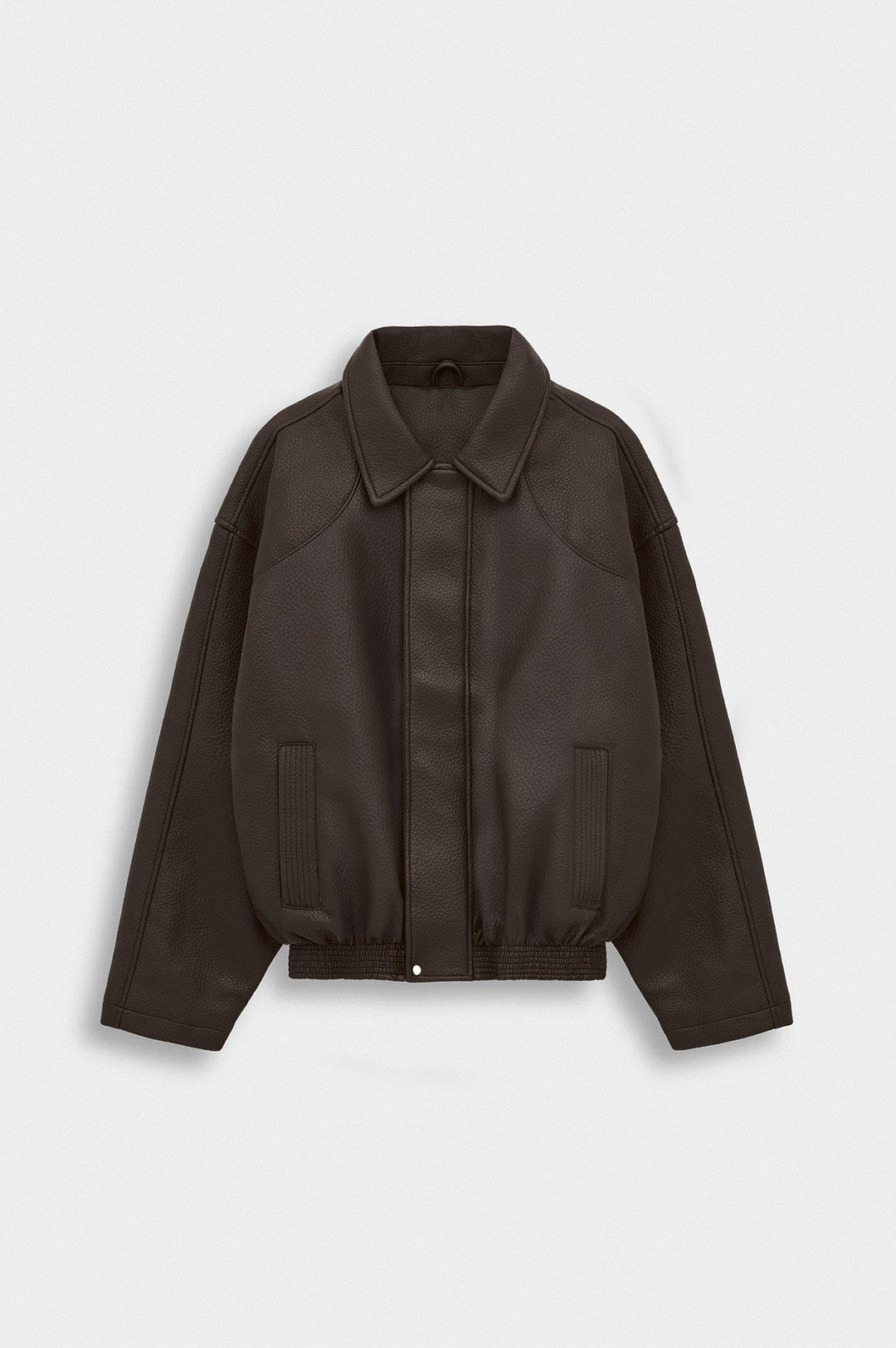 Giesto Veste en cuir marron texturée - Marron
