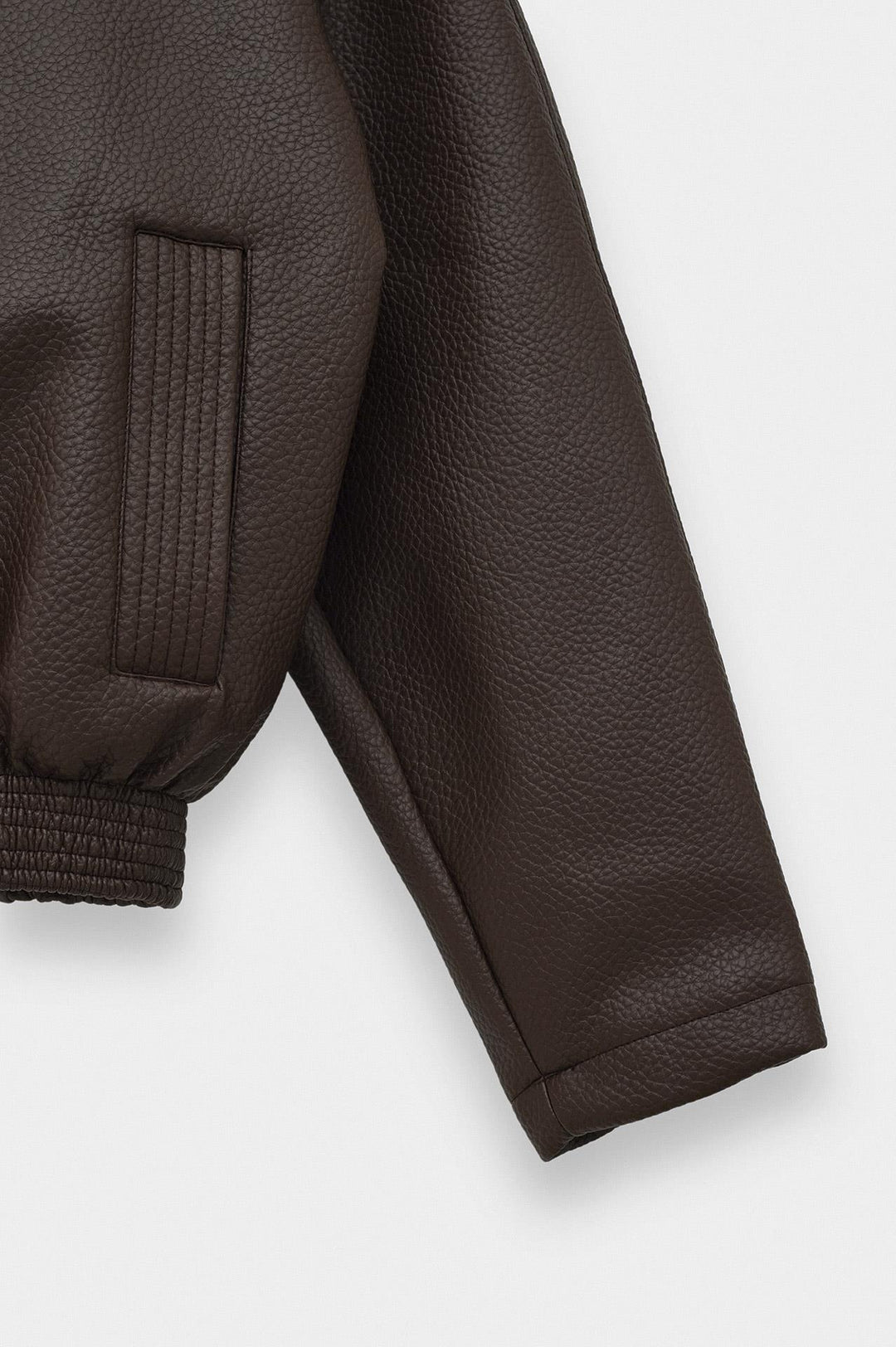 Giesto Veste en cuir marron texturée - Marron