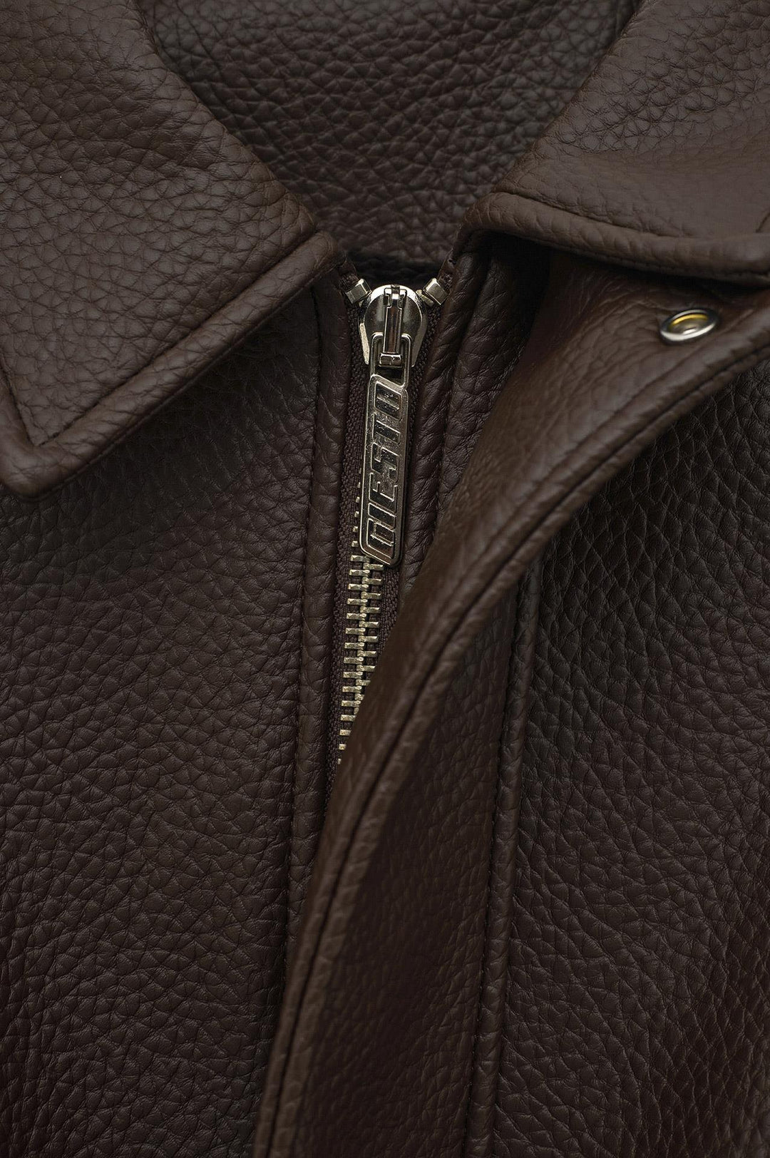 Giesto Veste en cuir marron texturée - Marron