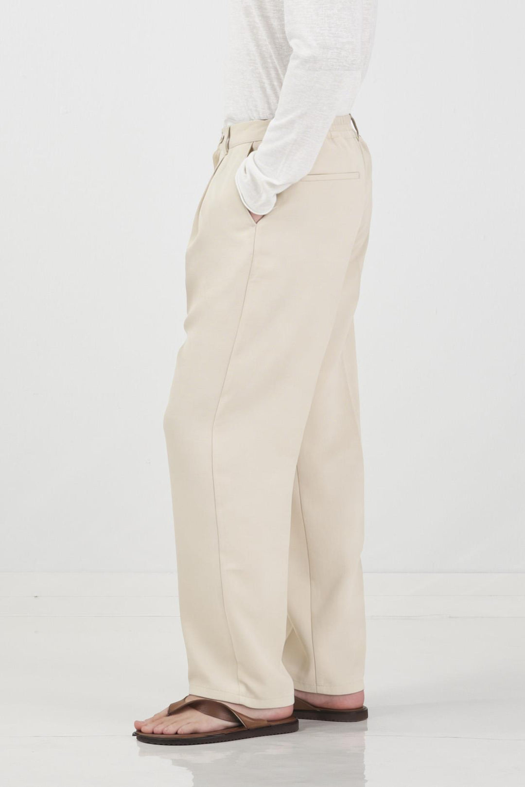 Giesto Pantalon plissé classique beige - Beige