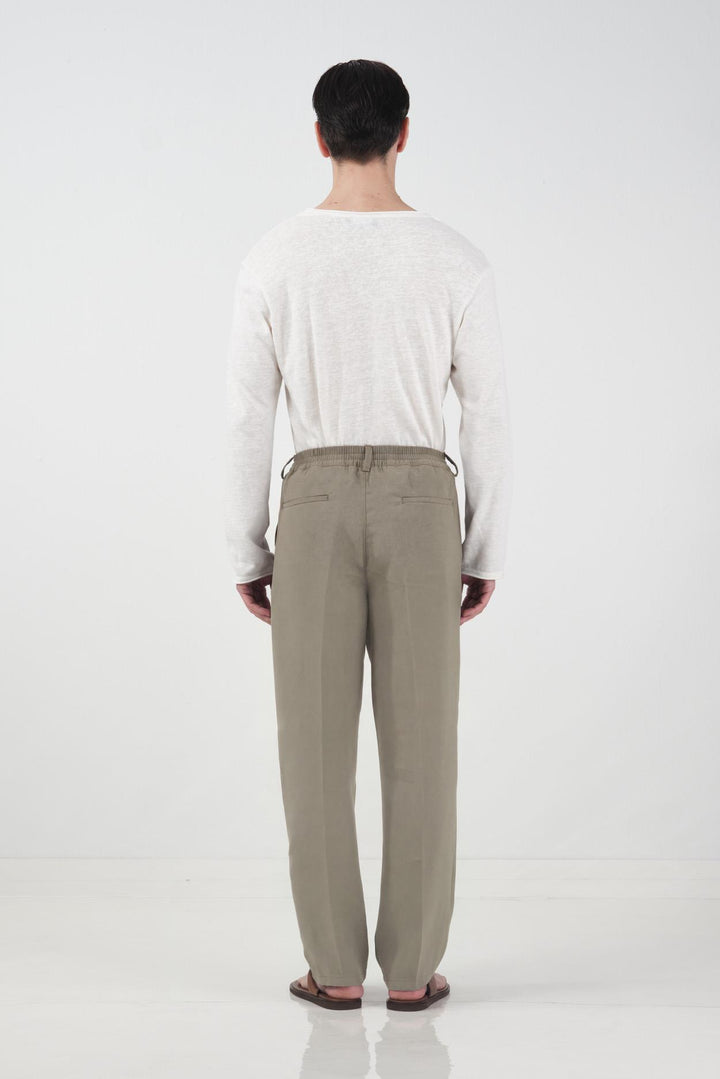 Giesto Pantalon plissé classique kaki - Kaki