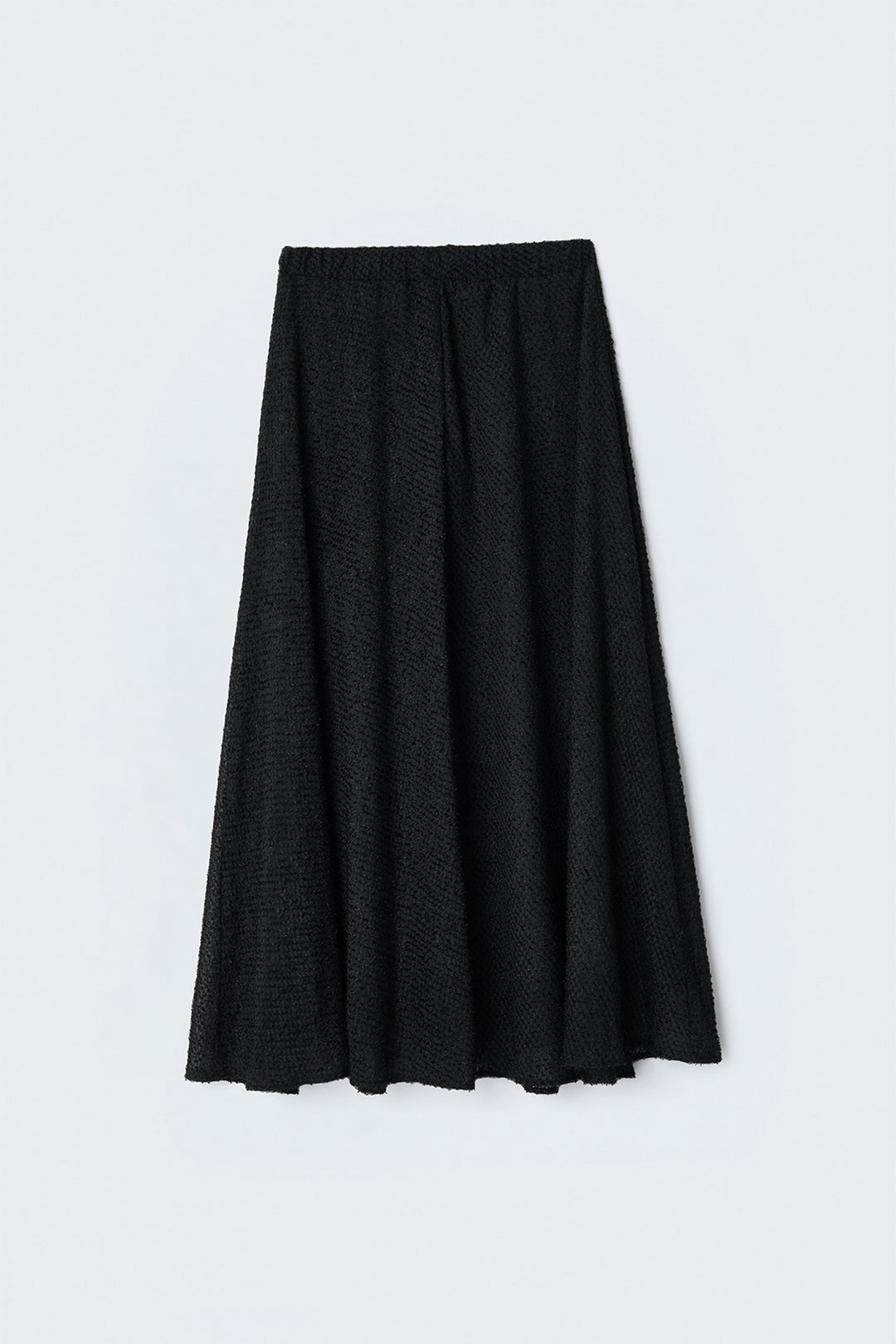 Sateen Jupe Évasée Texturée - Noir