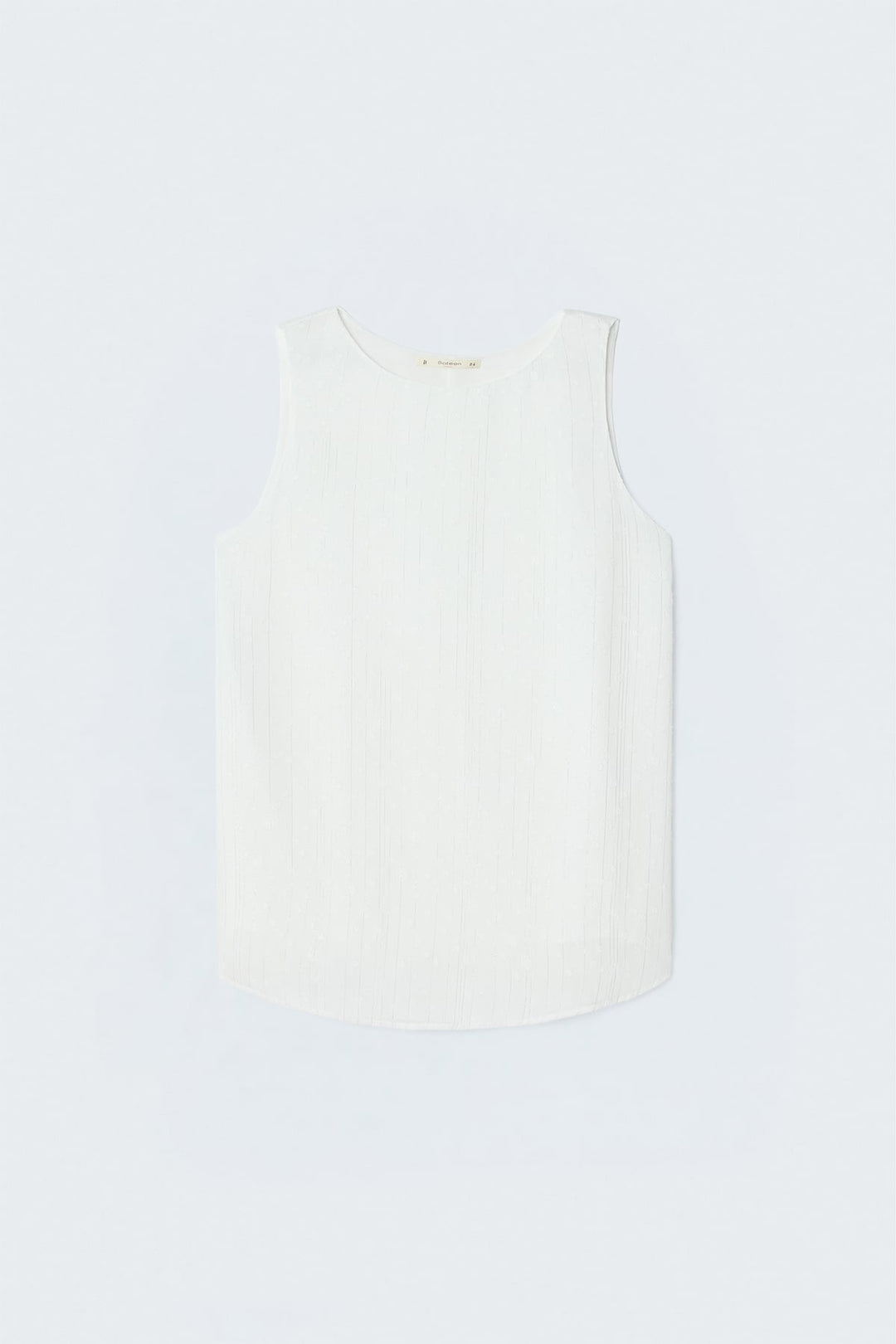 Sateen Blouse sans manches texturée - Écru