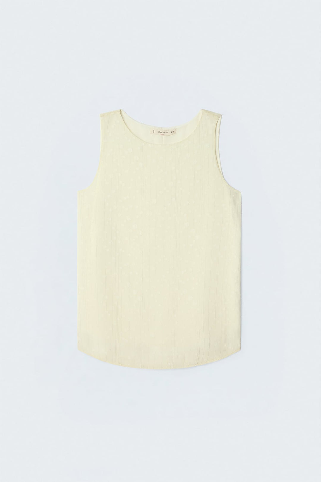 Sateen Blouse sans manches texturée - Jaune