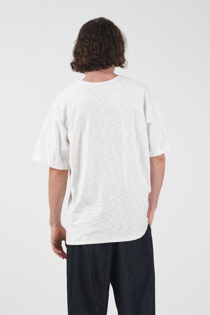 Giesto T-Shirt blanc Regular Fit texturé - Blanc