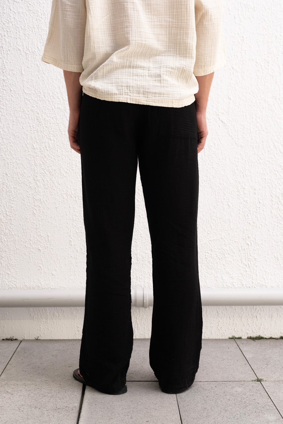 Giesto Pantalon noir avec détail de lacet - Noir
