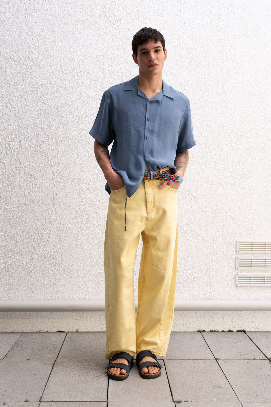 Giesto Chemise indigo à lacets - Indigo