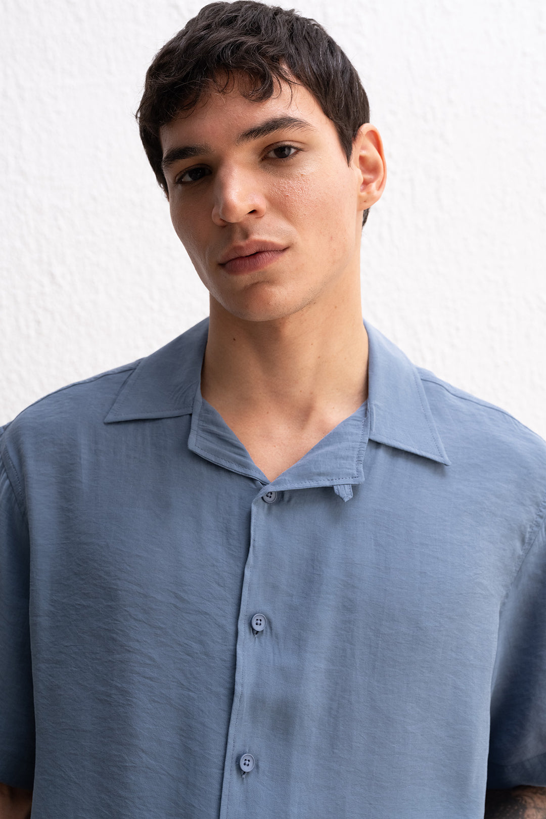 Giesto Chemise indigo à lacets - Indigo