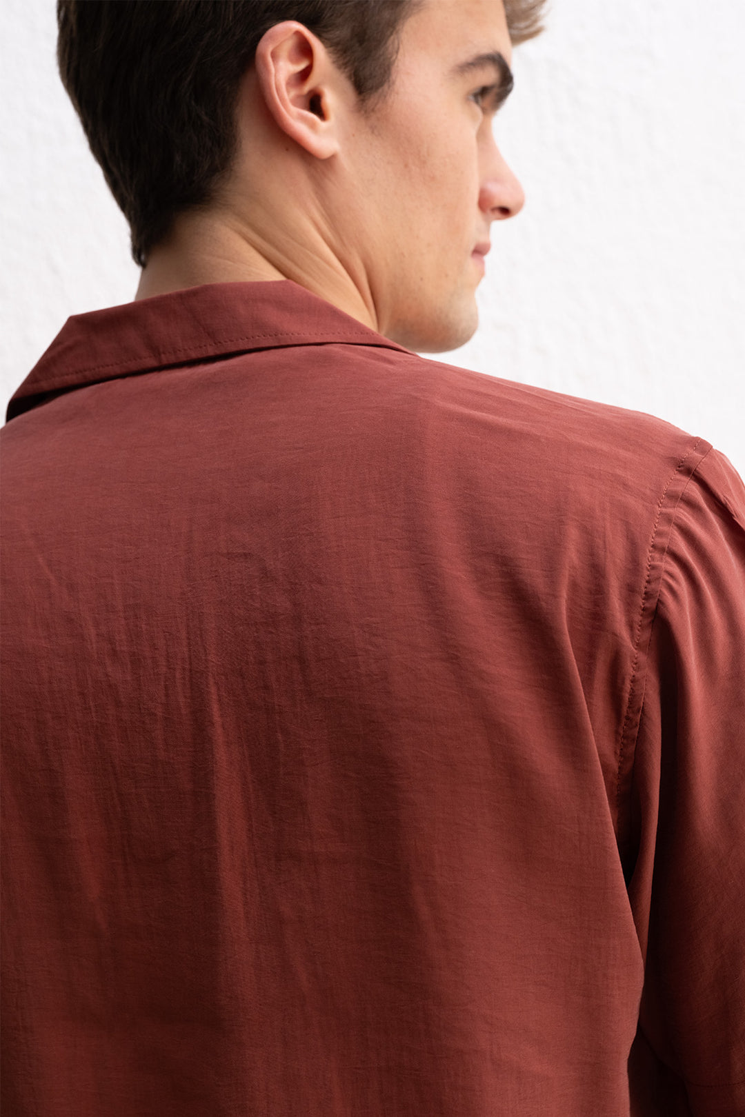 Giesto Chemise terracotta à lacets - Brique