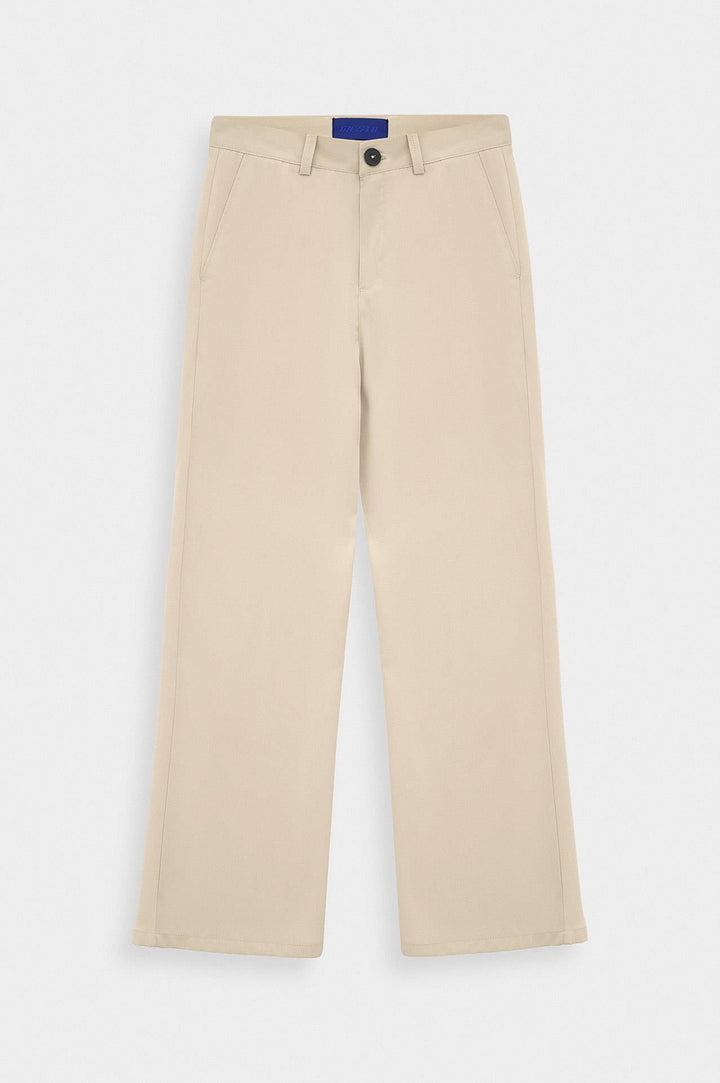 Giesto Pantalon beige à jambes évasées - Beige