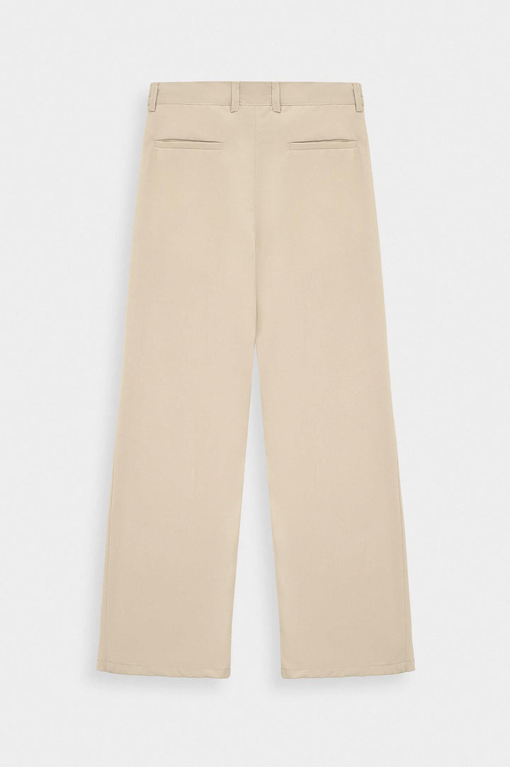 Giesto Pantalon beige à jambes évasées - Beige