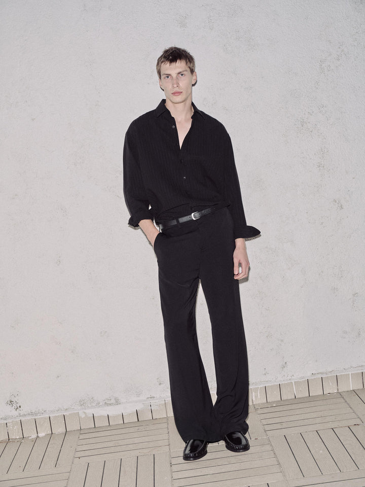Giesto Pantalon en Flare en Fonte Noir - Noir