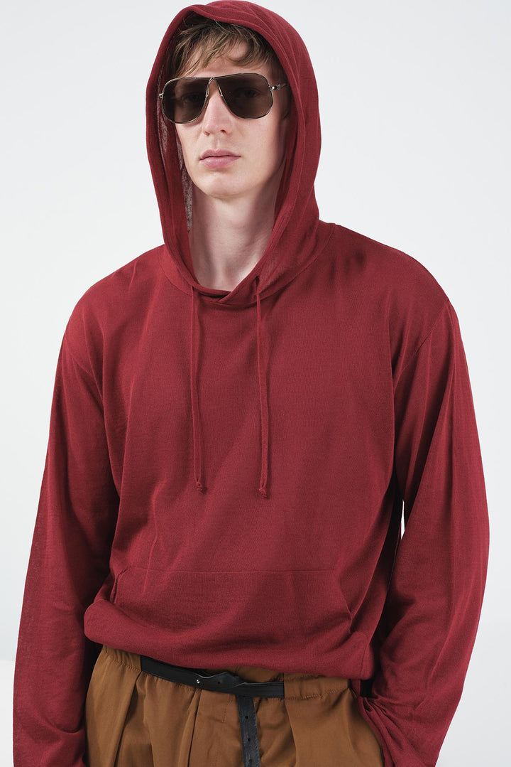 Giesto Sweatshirt en tricot en lin rouge - Rouge