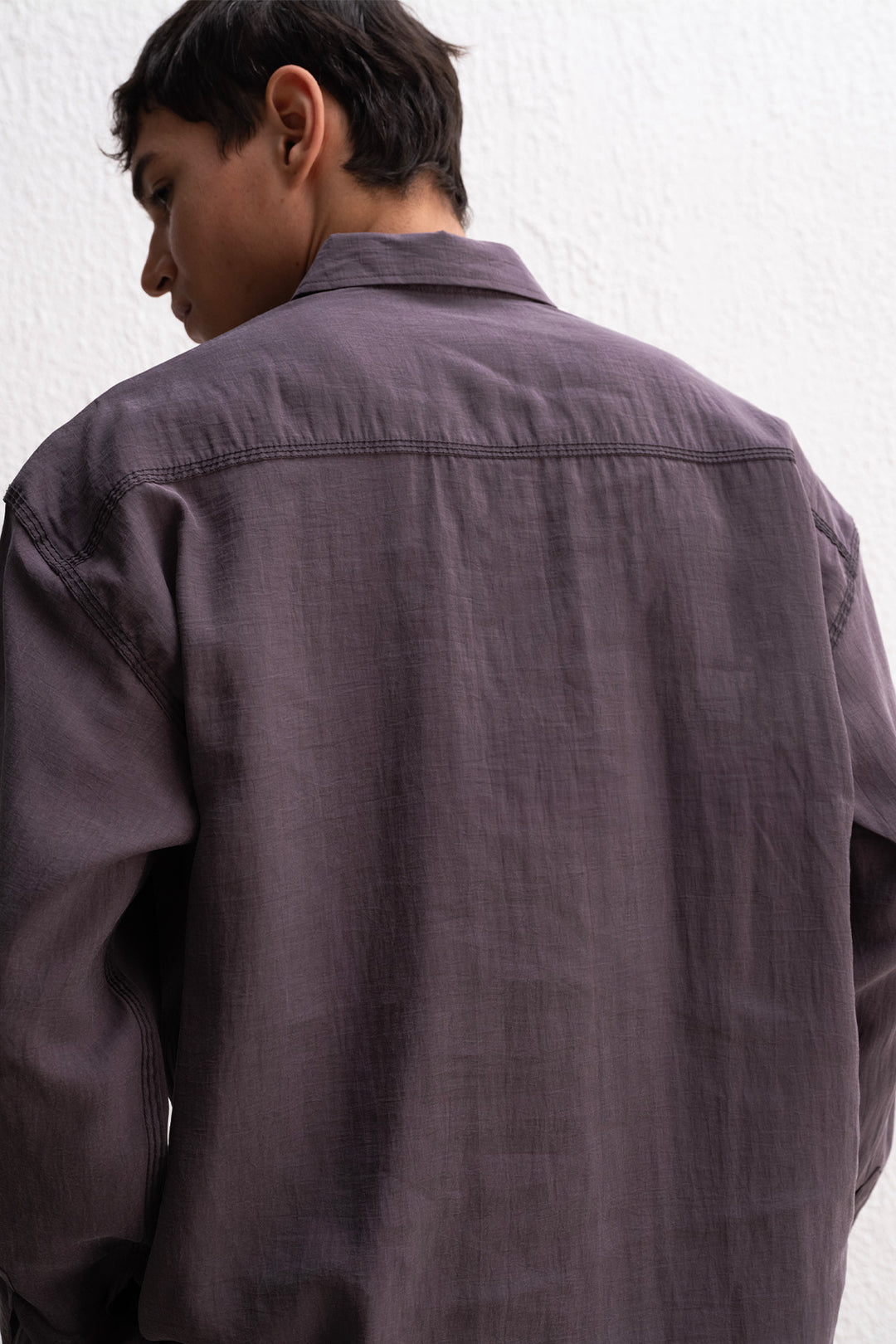 Giesto Chemise anthracite oversize à lacets - Anthracite