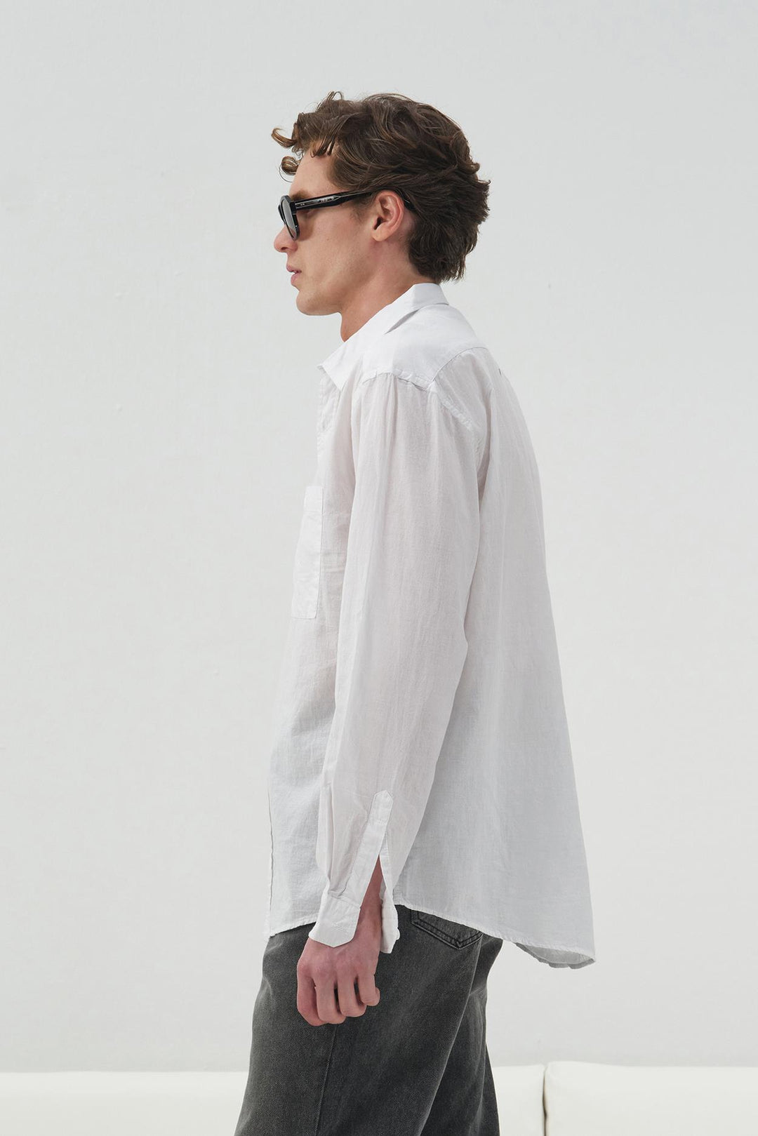 Giesto Chemise en Vual Blanc Regular Fit Drape - Blanc