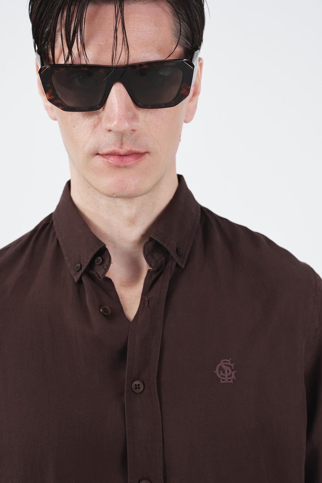 Giesto Chemise en Tencel Regular Fit Marron - Marron