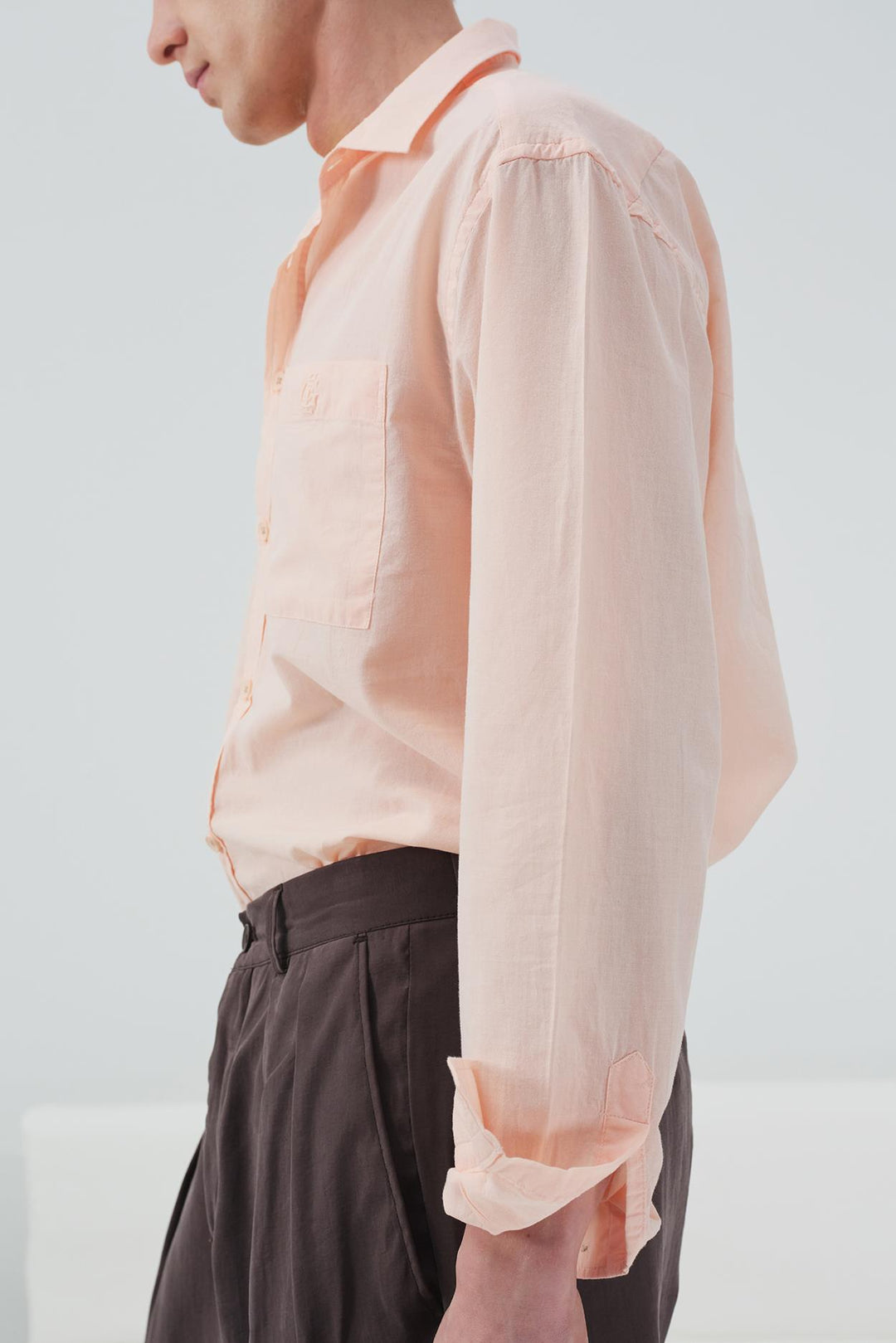 Giesto Chemise en Vual Rose Regular Fit Drape - Rose