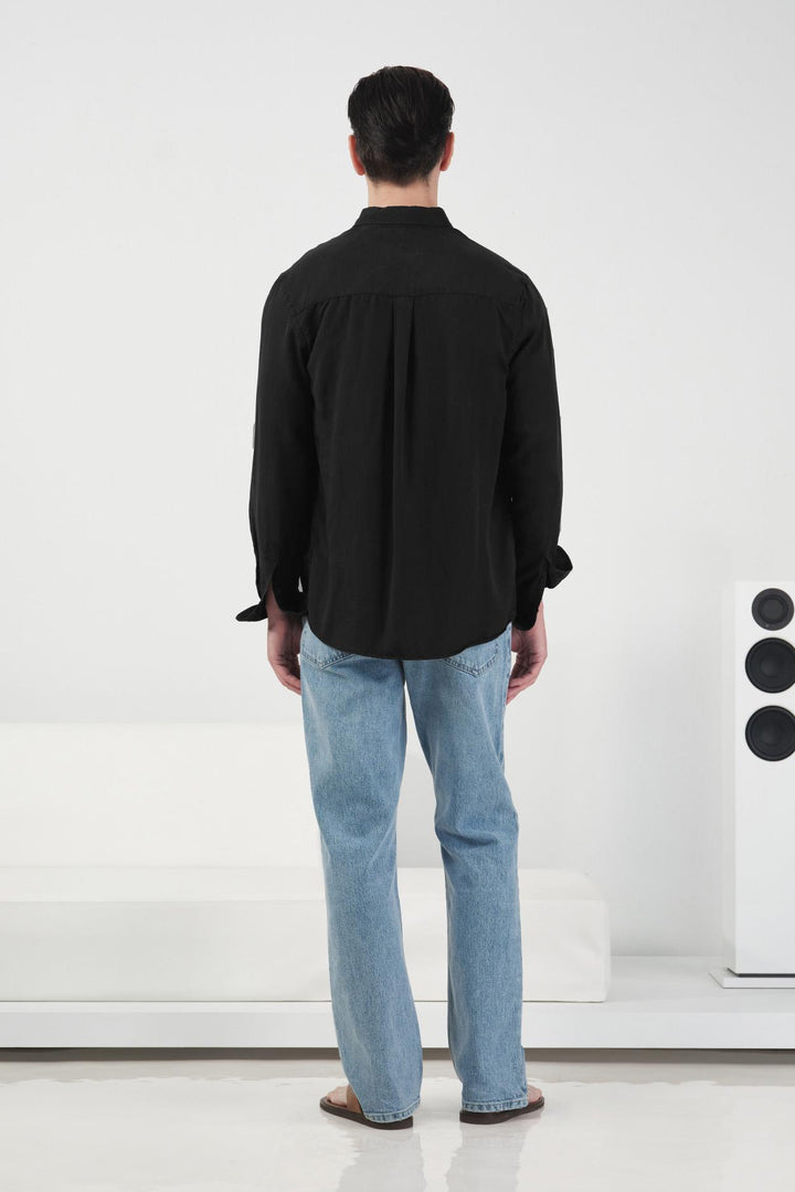 Giesto Chemise en Tencel Regular Fit Noir - Noir