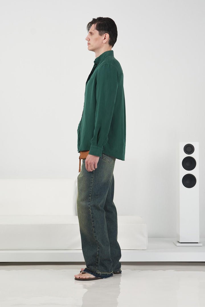Giesto Chemise en Tencel Regular Fit Vert émeraude - Vert