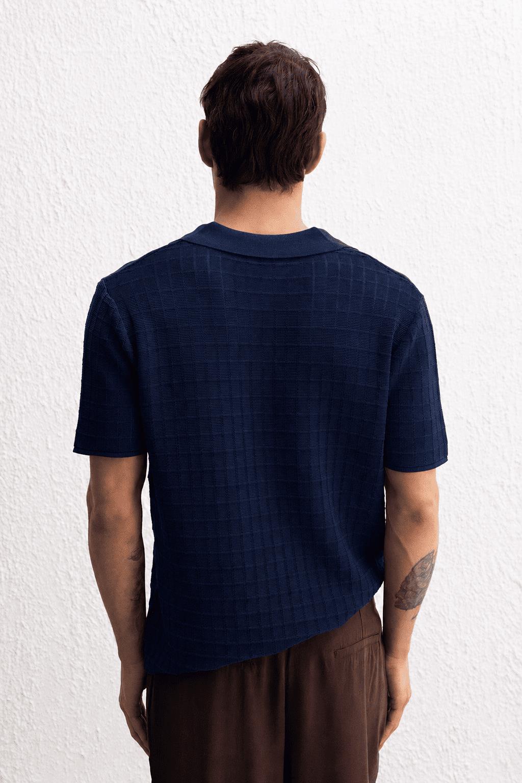 Giesto T-Shirt Tricot Détendu en Bleu marine - Bleu marine
