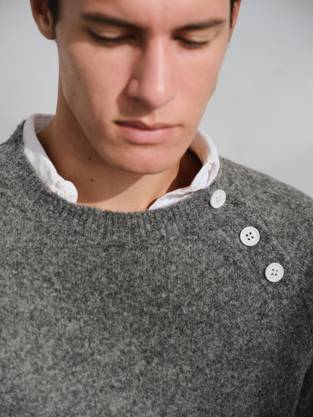 Giesto Pull en tricot anthracite à détails de boutons - Anthracite