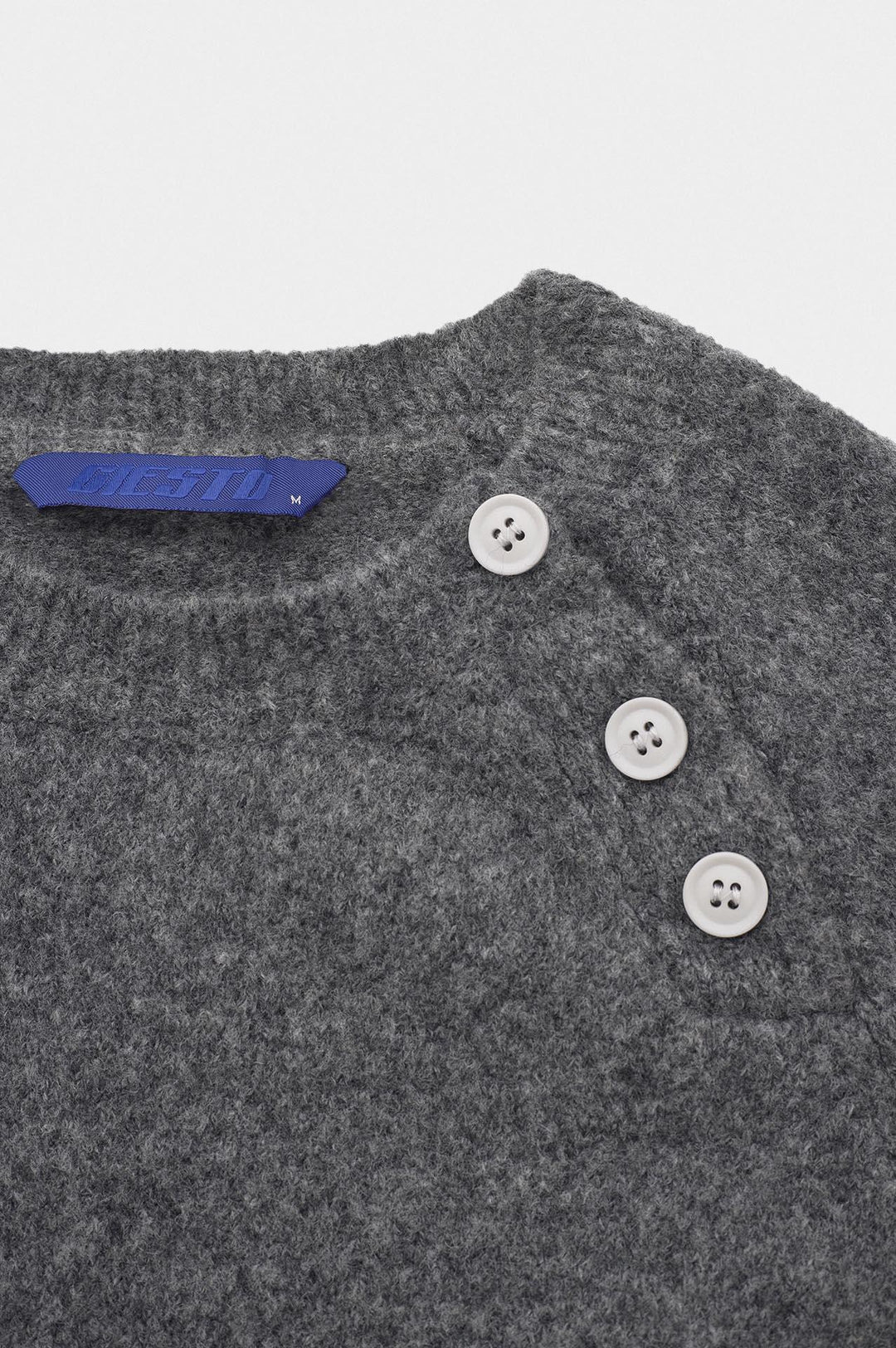 Giesto Pull en tricot anthracite à détails de boutons - Anthracite