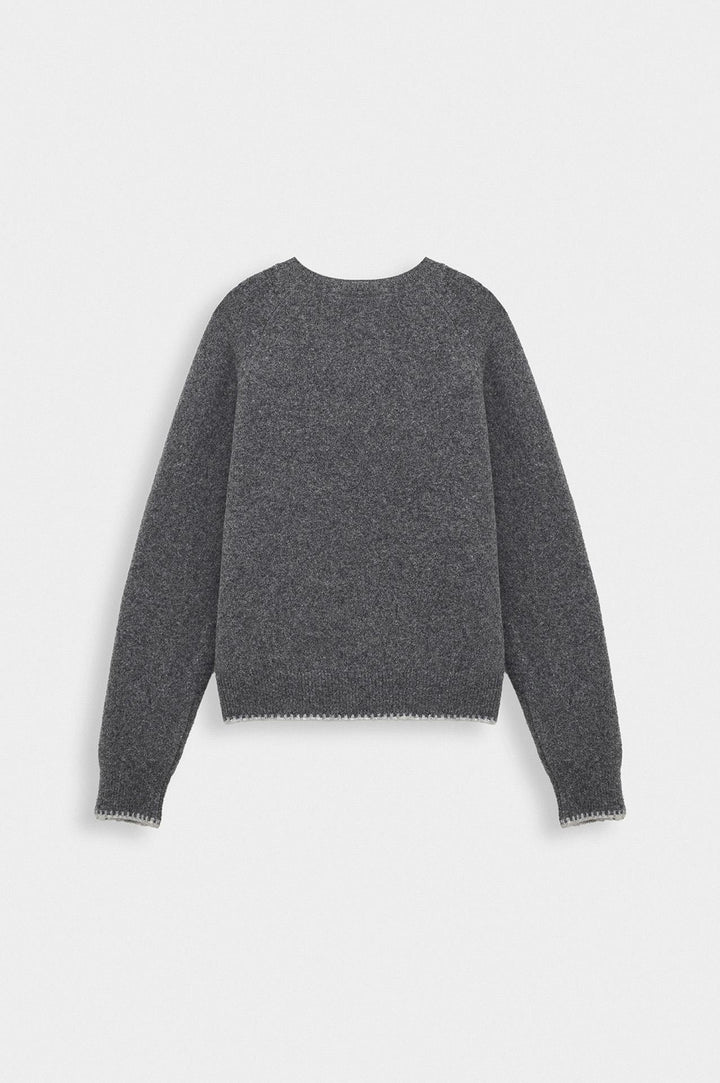 Giesto Pull en tricot anthracite à détails de boutons - Anthracite