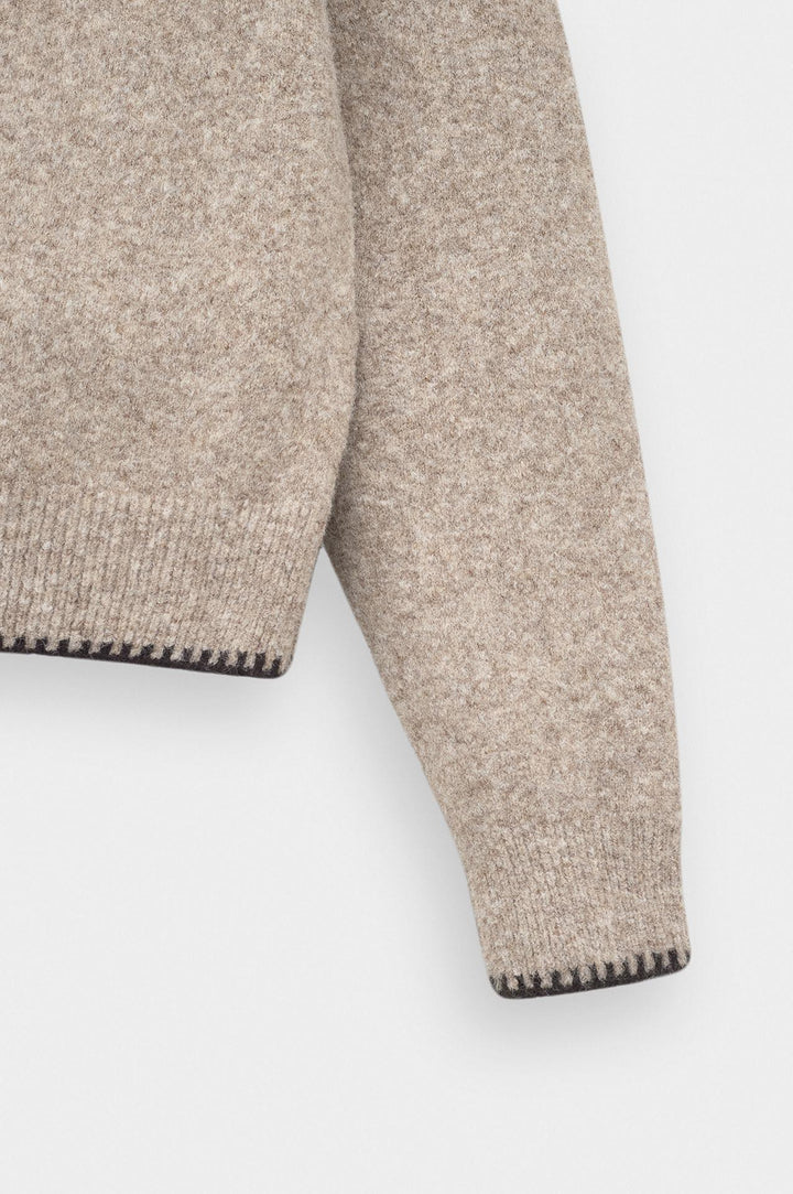 Giesto Pull en Tricot Beige à Détails Bouton - Beige