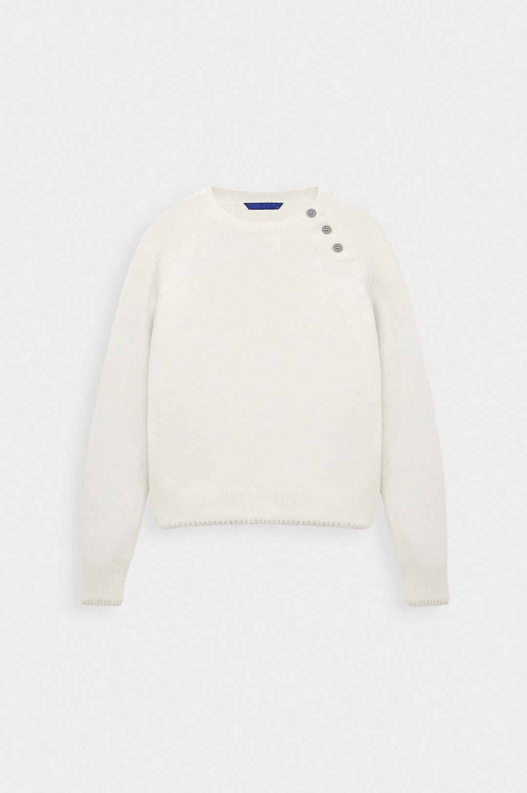 Giesto Pull en Tricot Écru à Détails Bouton - Écru