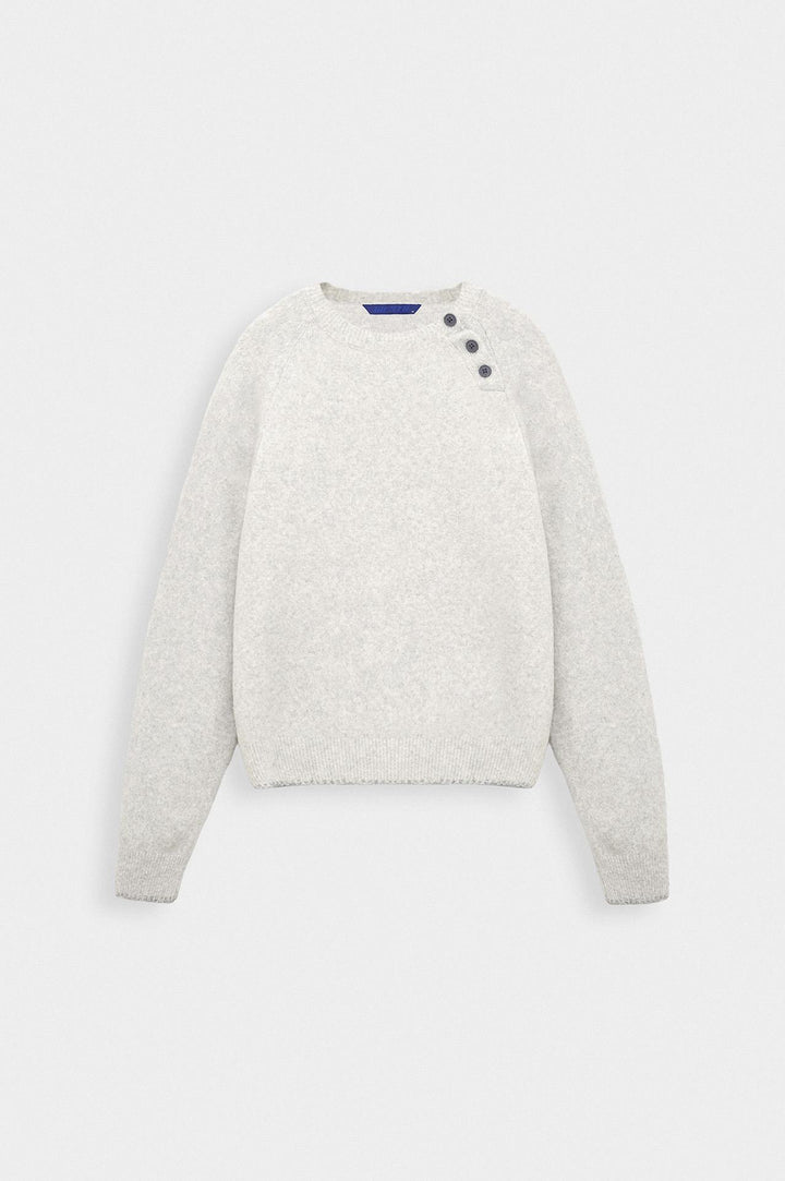 Giesto Pull en tricot gris à détails de boutons - Gris