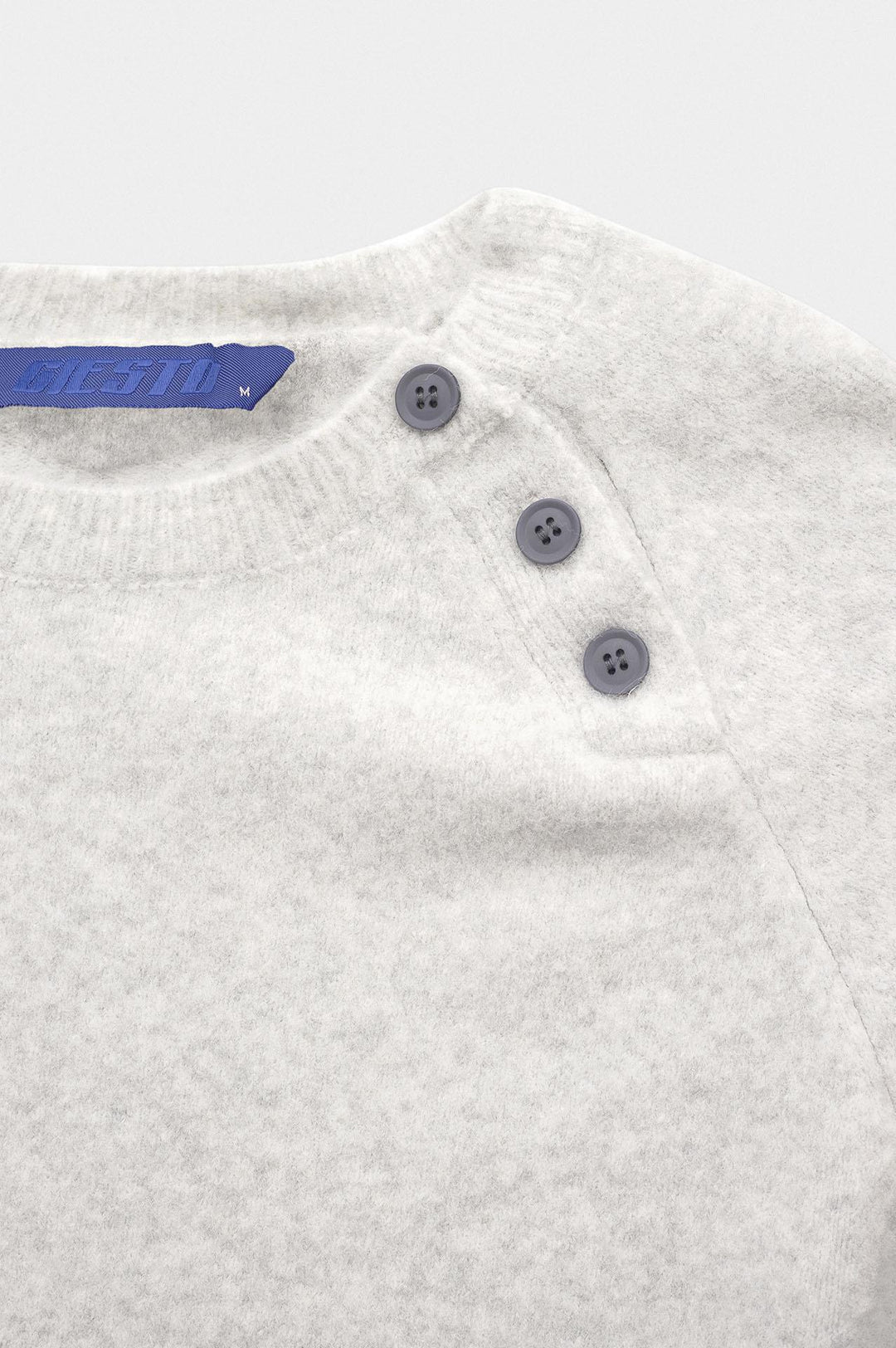 Giesto Pull en tricot gris à détails de boutons - Gris